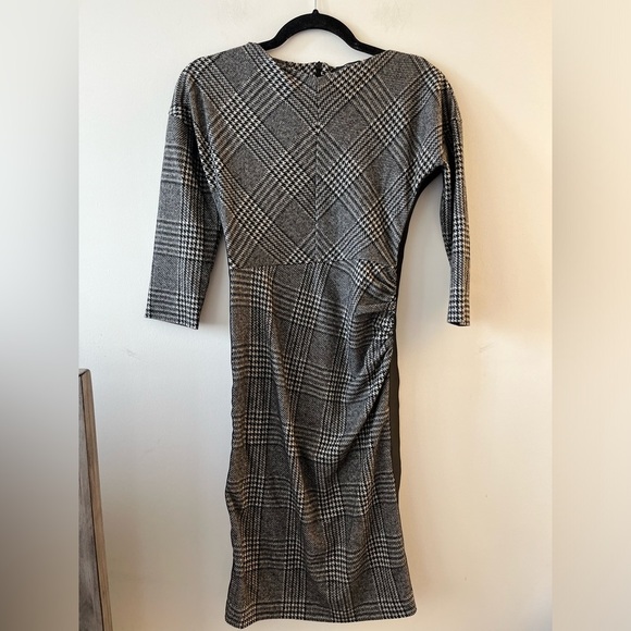 MAXMARA Weekend Houndstooths Gathered Midi Dress - Picture 1 of 8